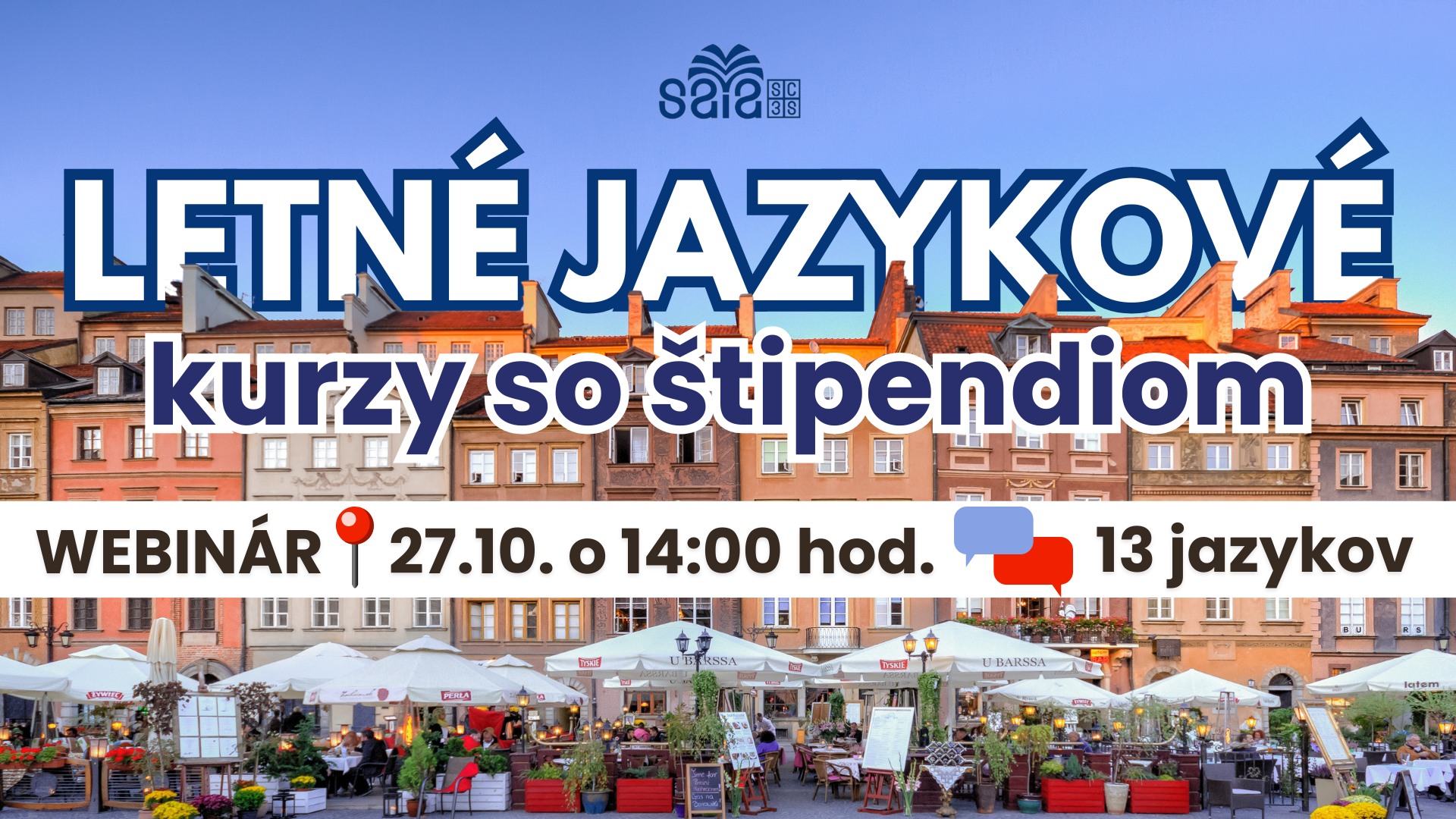 WEBINÁR: Letné jazykové kurzy so štipendiom!