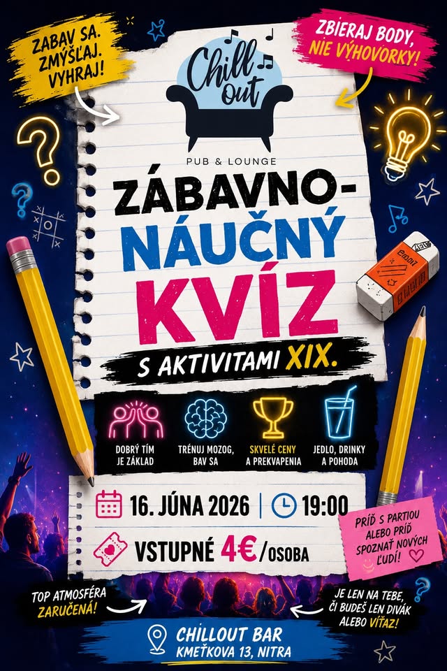 XIX. Chillout zábavno-náučný kvíz s aktivitami