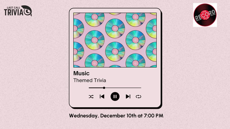 Music Themed Trivia at The Record Pub 7:00PM to 9:00PM