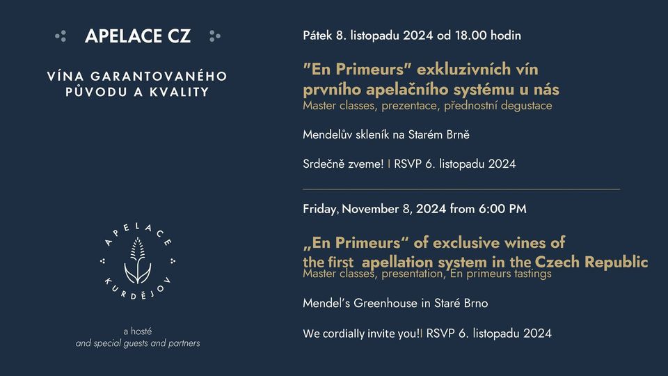 POZVÁNKA NA 1. PRODEJNÍ PREZENTACI APELAČNÍCH VÍN