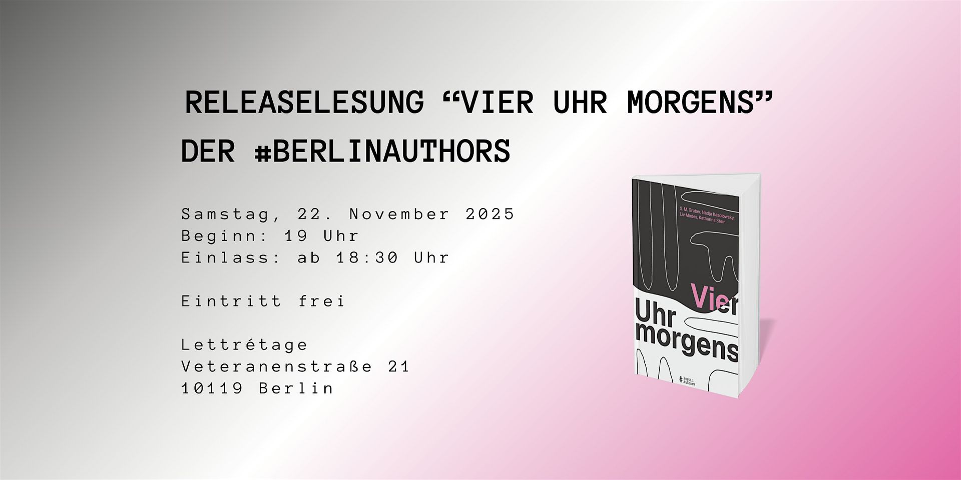 Release-Lesung „Vier Uhr morgens“