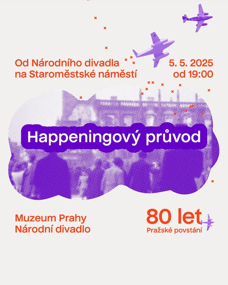 Happeningový průvod od Národního divadla na Staroměstské náměstí