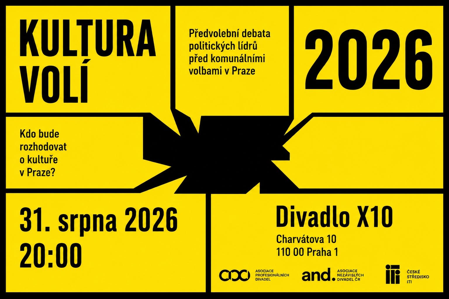 Kultura volí 2026 - předvolební debata před komunálkami v Praze