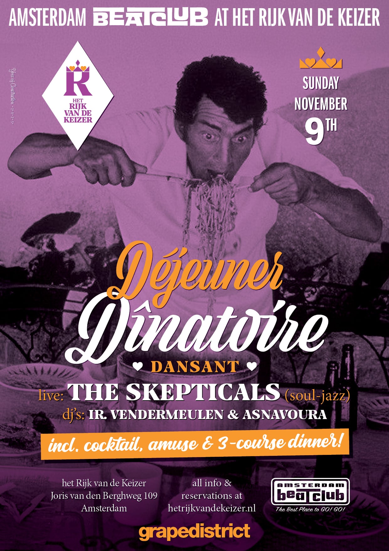 Amsterdam BeatClub at het Rijk van de Keizer: "Déjeuner Dînatoire Dansant"