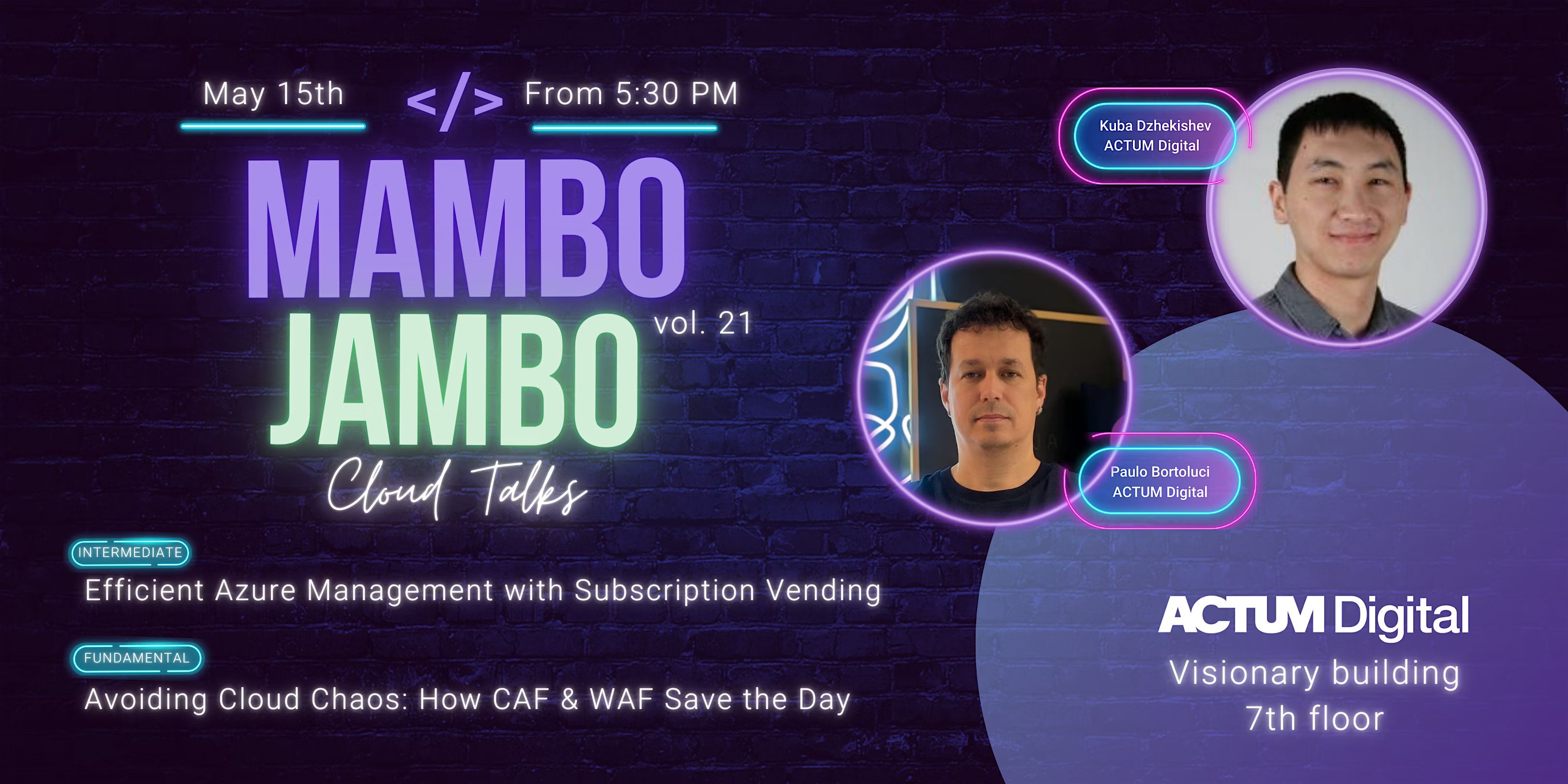 Mambo Jambo Talks v21 - Azure Edition