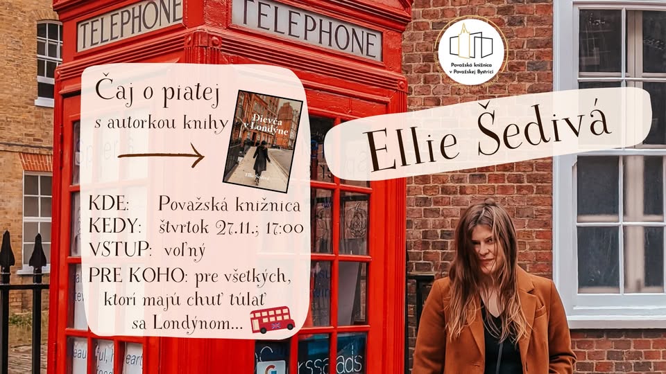 Čaj o piatej s Ellie Šedivou - autorkou knihy Dievča v Londýne