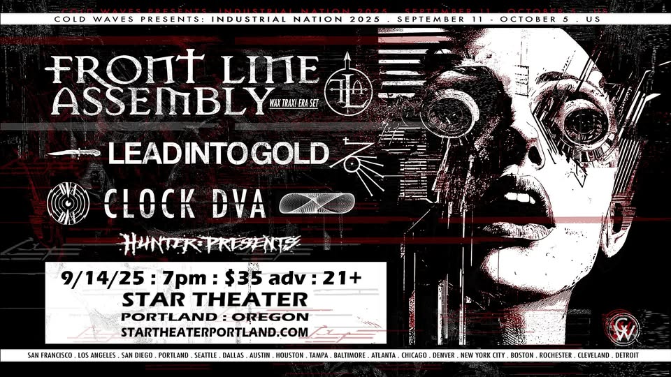 HUNTER : PRESENTS FRONT LINE ASSEMBLY  / LEAD INTO GOLD / CLOCK DVA // WAX TRAX SET // STAR THEATER
