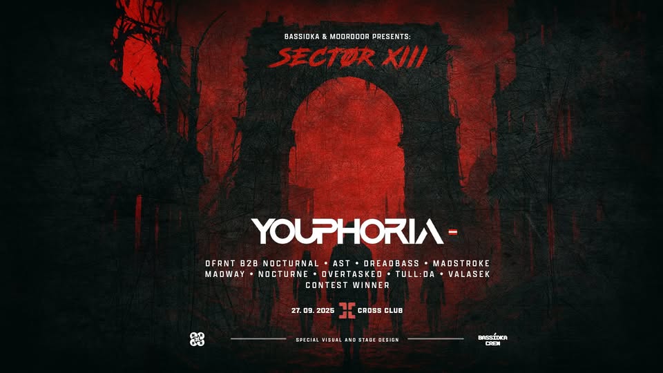 BASSÍDKA X MOORDOOR - SECTØR XIII w/ YOUPHORIA (AT) | 27.9.2025 Cross Club