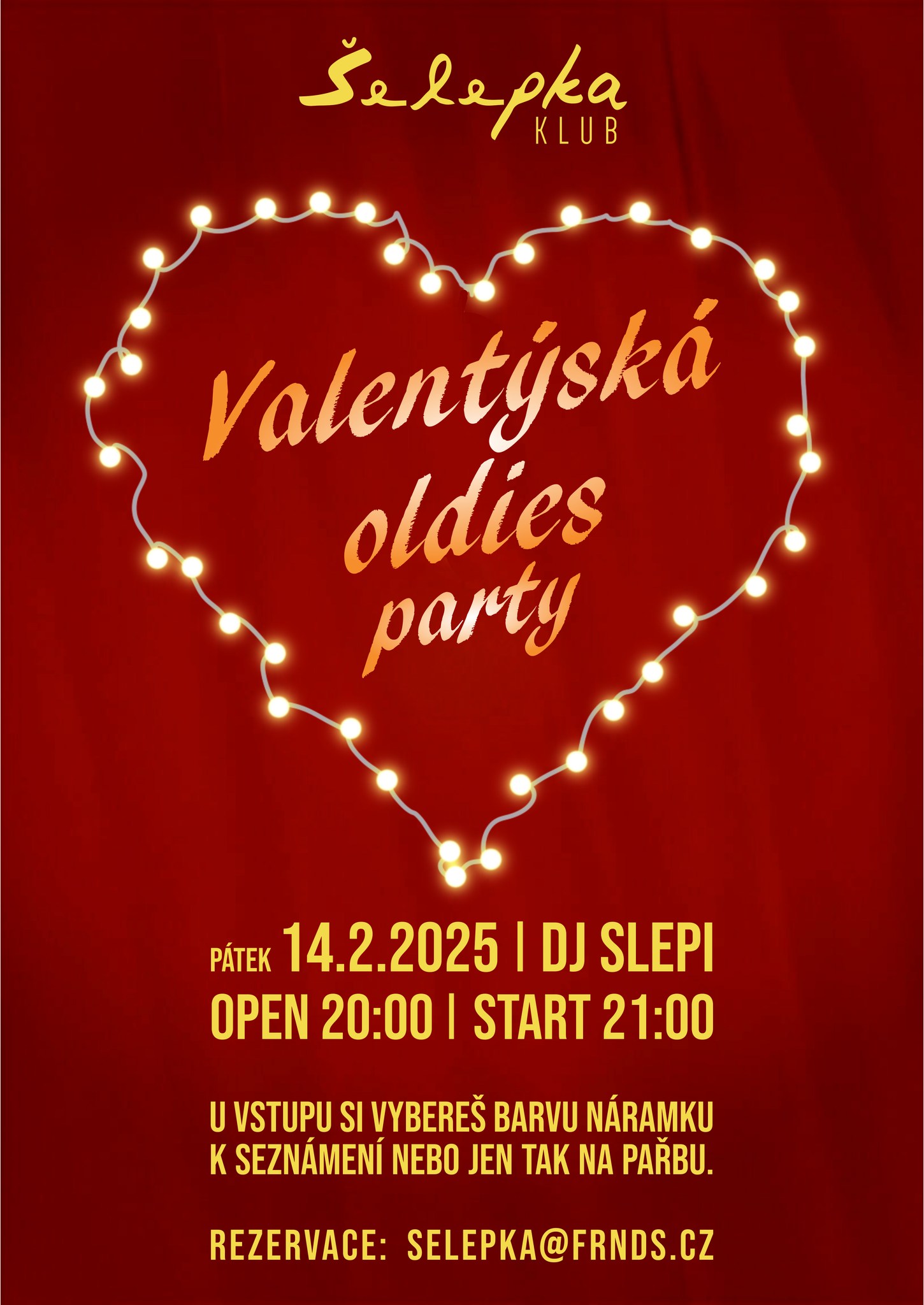 ❤️ VALENTÝNSKÁ OLDIES PARTY ❤️ DJ Slepi ❤️ Klub - Šelepka / Brno 📀