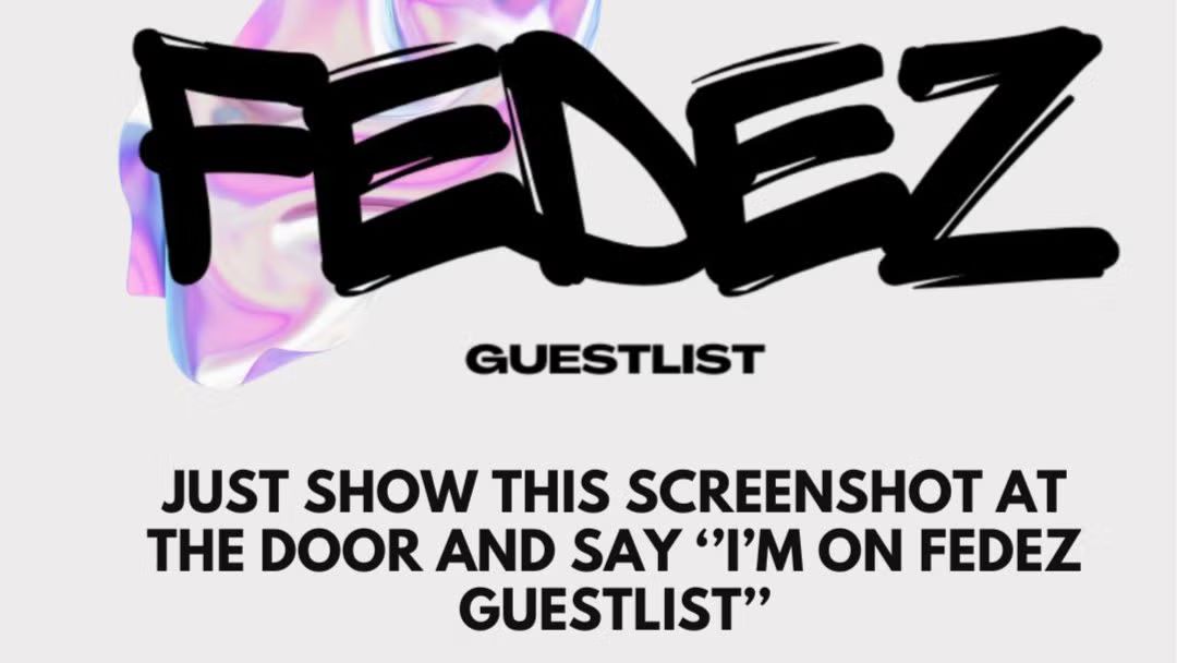 TUESDAY Free entry at OPIUM + Free dinner with FEDEZ LIST