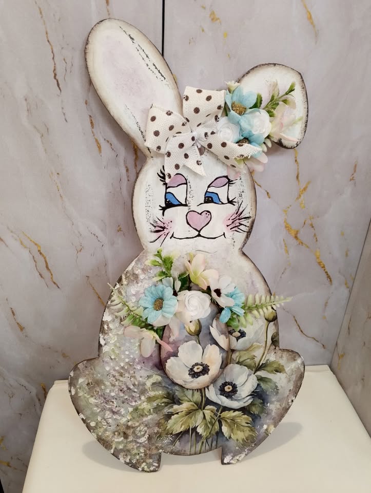 Decoupage Alkotó nap - tavaszi ajtódísz