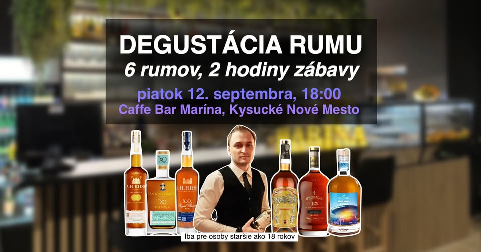 Zážitková Rumová Degustácia Kysuce - z Brazílie až na Panenské Ostrovy
