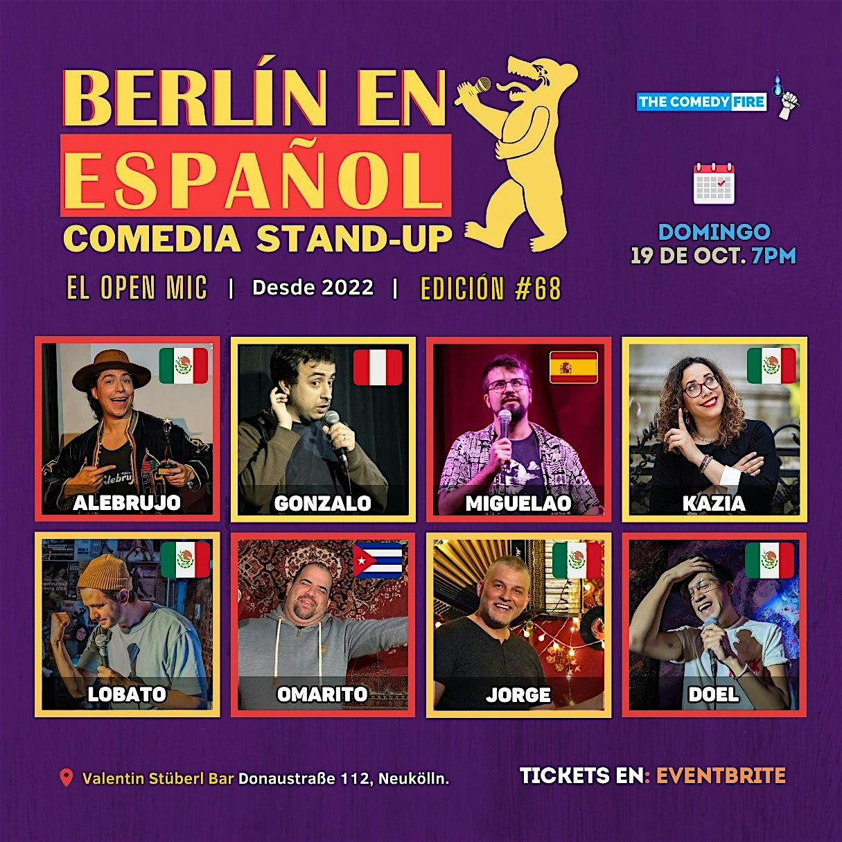 Berlín en Español Comedia Stand-up  EL OPEN MIC #68  - Desde 2022