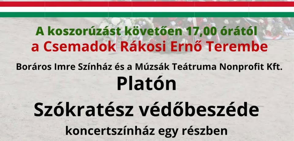 Boráros Imre elöadása - Platón:
Szókratész védőbeszéde
