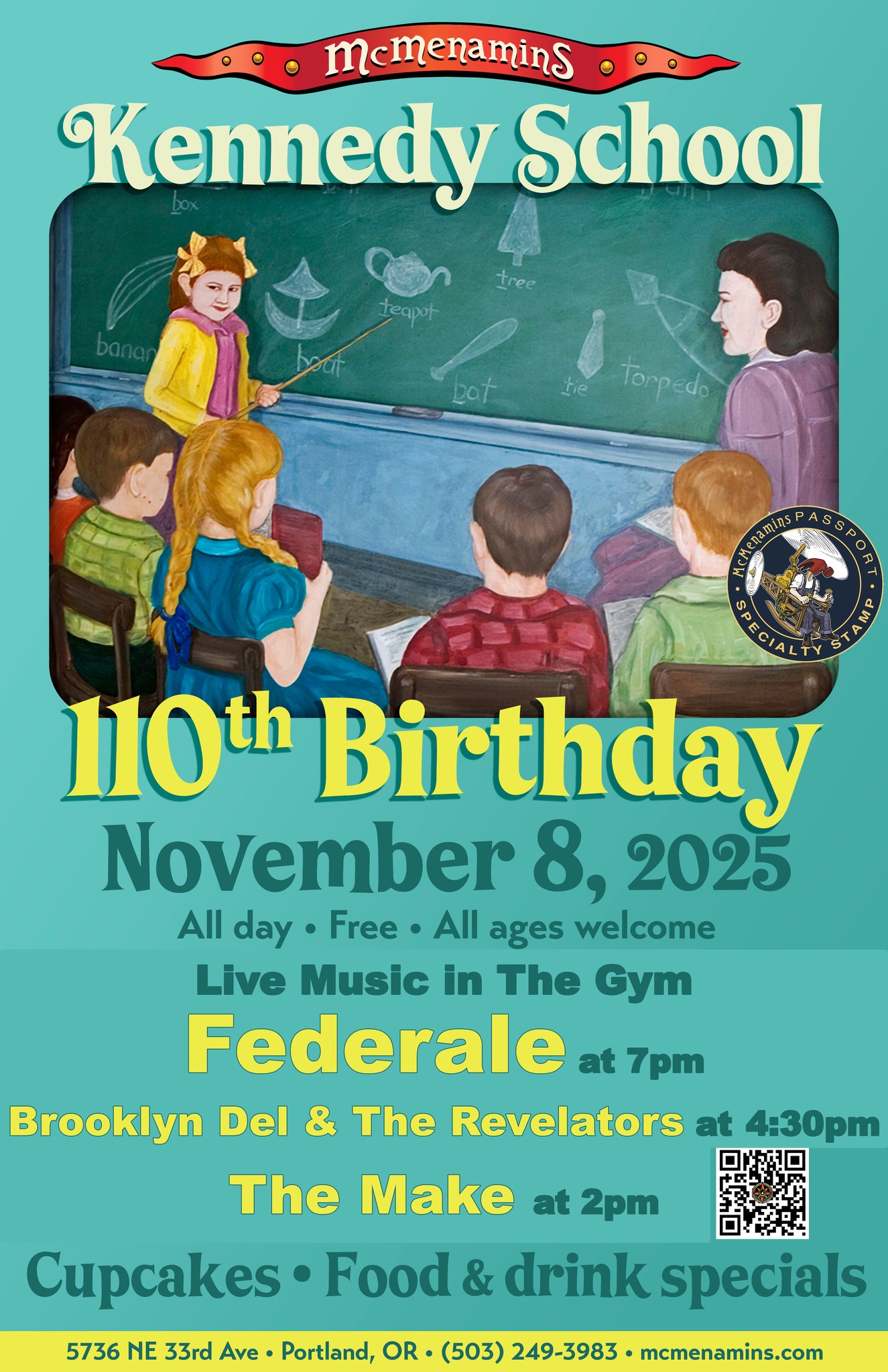 FREE! - Kennedy School 110th Birthday Bash w/ Federale, Brooklyn Del, The Make
