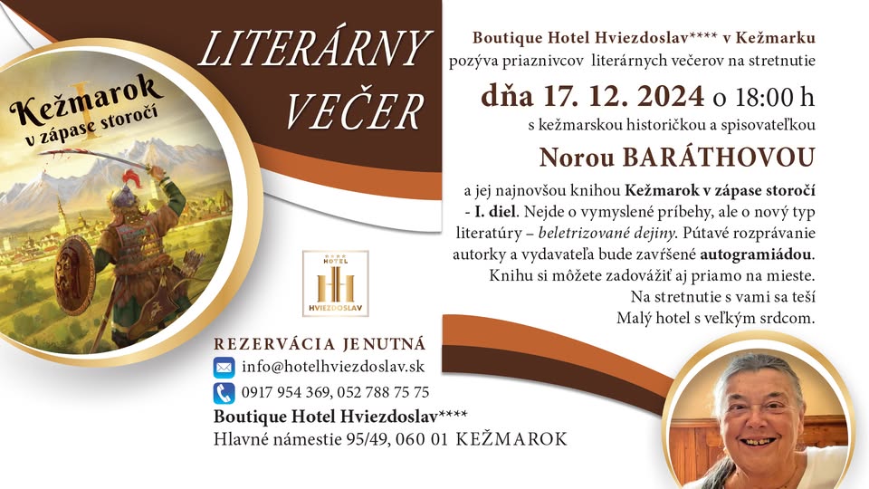 LITERÁRNY VEČER S NOROU BARÁTHOVOU