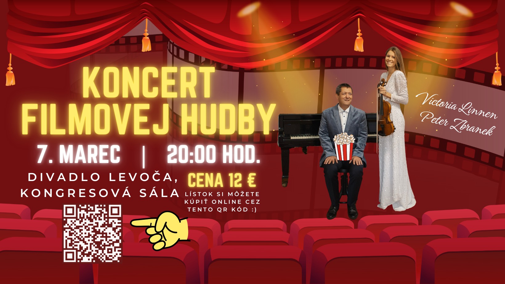 Victoria Linnen a Peter Zbranek: Koncert filmovej hudby v Levoči