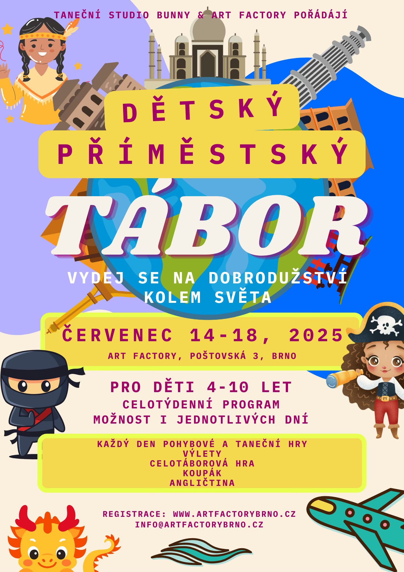 DĚTSKÝ PŘÍMĚSTSKÝ TÁBOR 2025 - Cesta Kolem Světa
