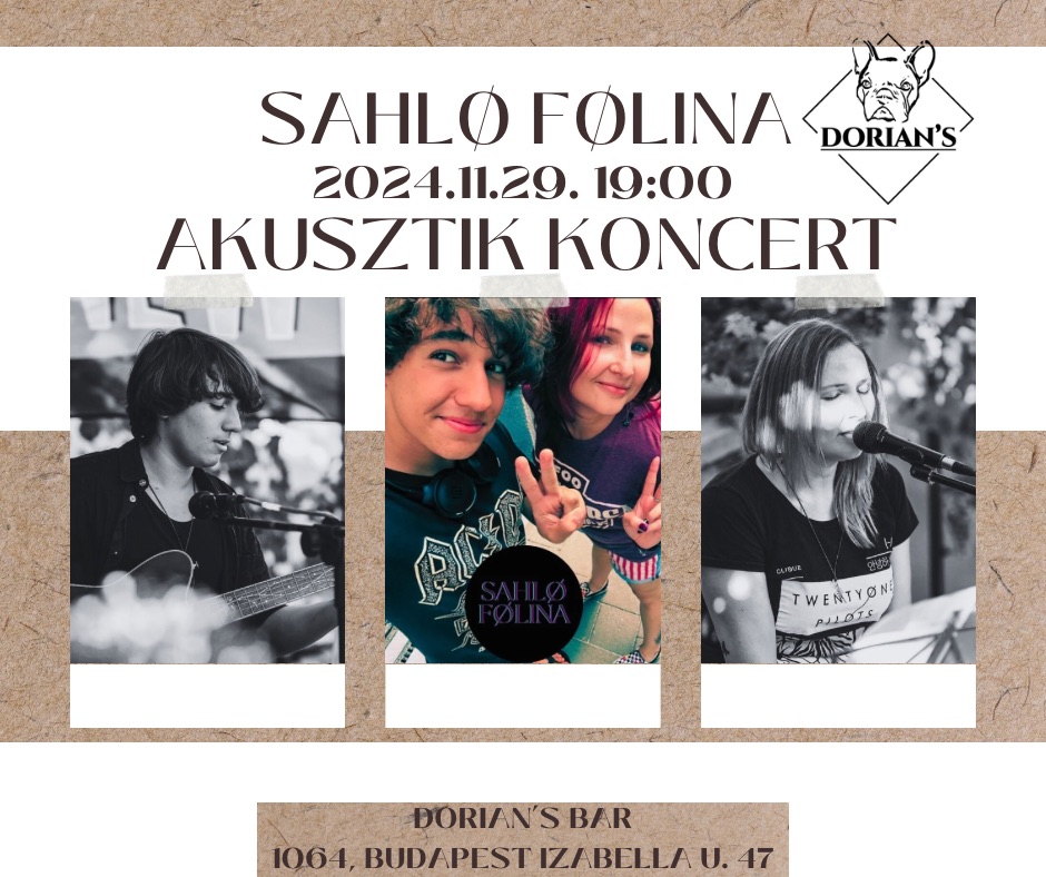 sahlø følina akusztik koncert a Dorian’s Barban