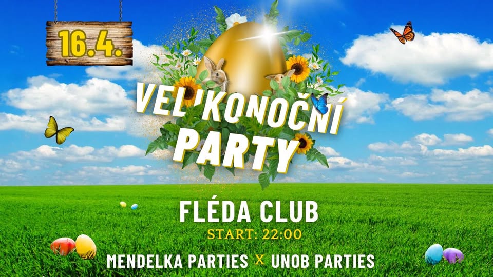 🟢🐰 Velikonoční párty - Mendelka Parties x Unob Parties  - Fléda club 📍