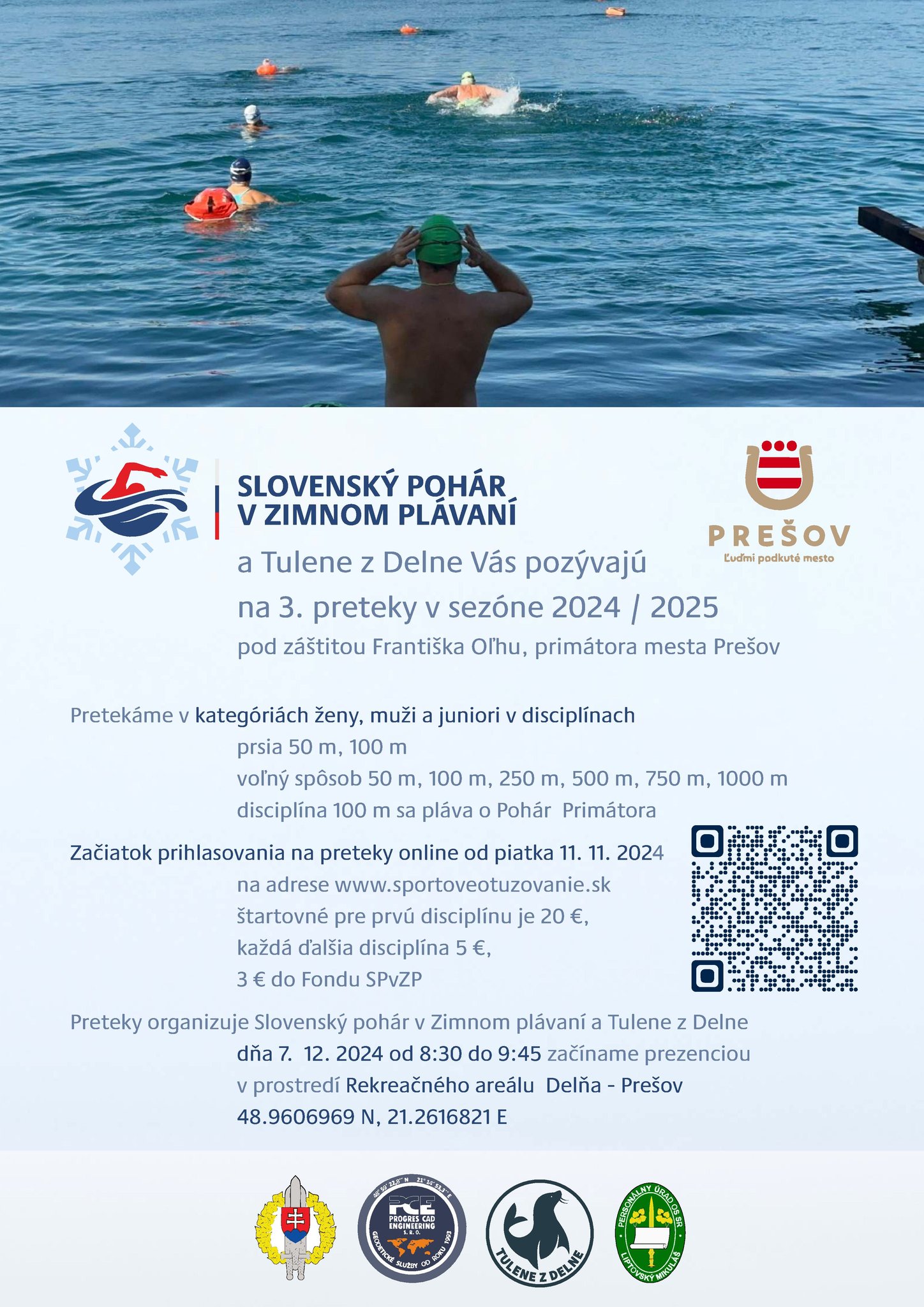 3. PRETEKY  - REKREAČNÝ AREÁL DELŇA PREŠOV, 07.12.2024 - SLOVENSKÝ POHÁR V ZIMNOM PLÁVANÍ 2024-2025