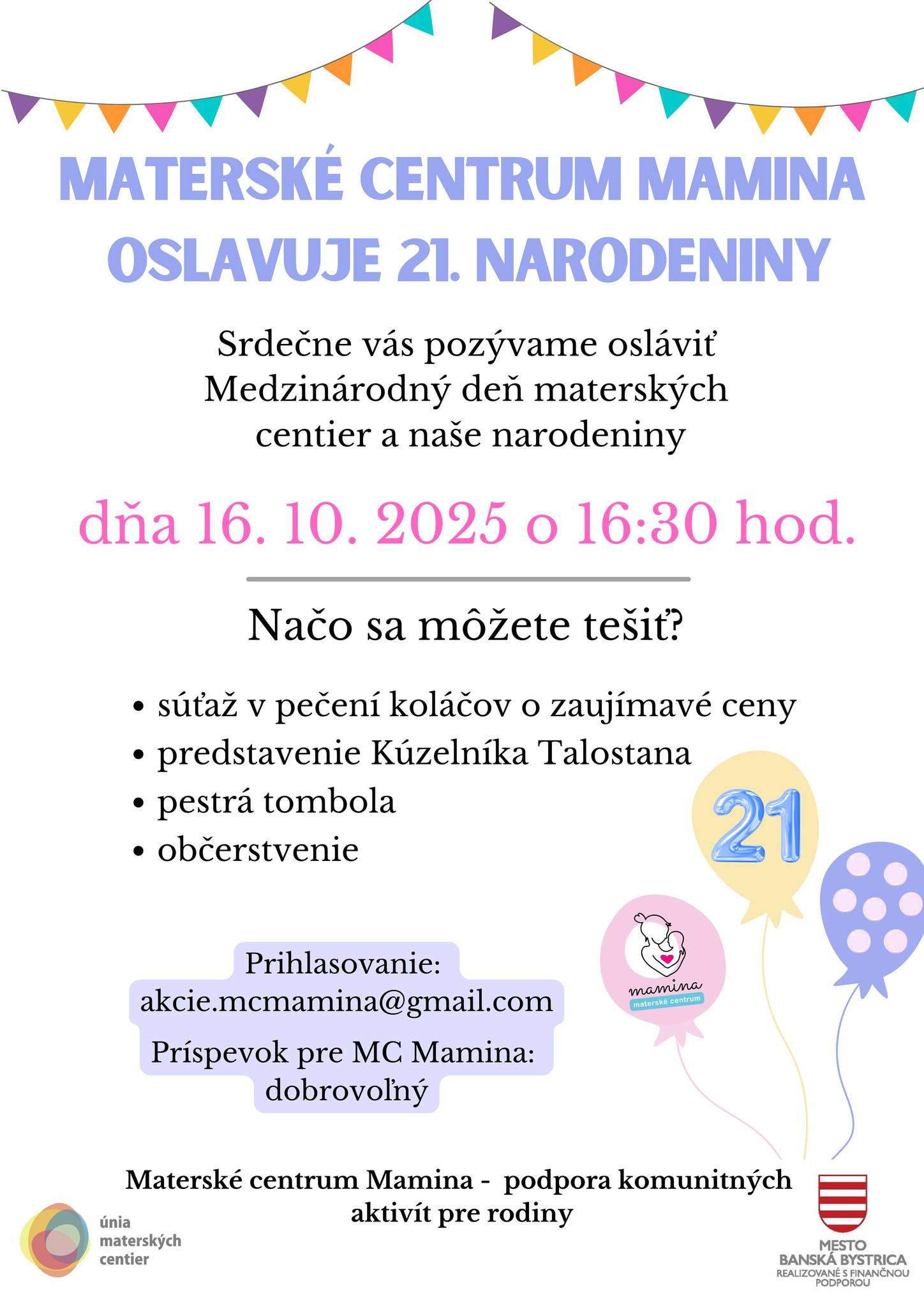 MEDZINÁRODNÝ DEŇ MATERSKÝCH CENTIER A OSLAVA NARODENÍN MC MAMINA