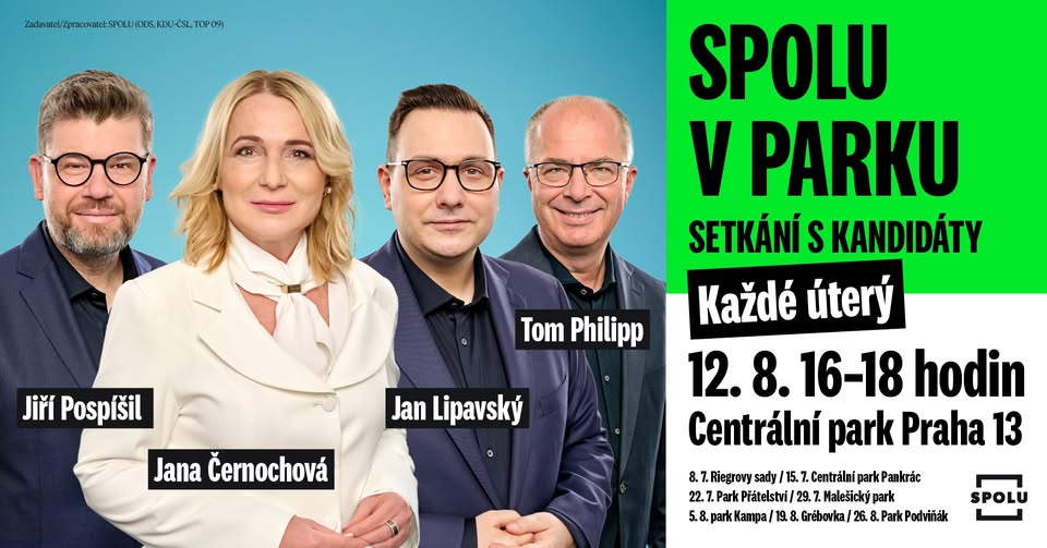 Setkání s kandidáty SPOLU v Centrálním parku na Praze 13