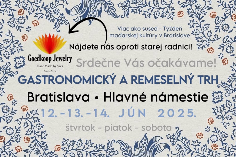 gastronomický a remeselný trh • aj my tam budeme! • GOEDKOOP JEWELRY