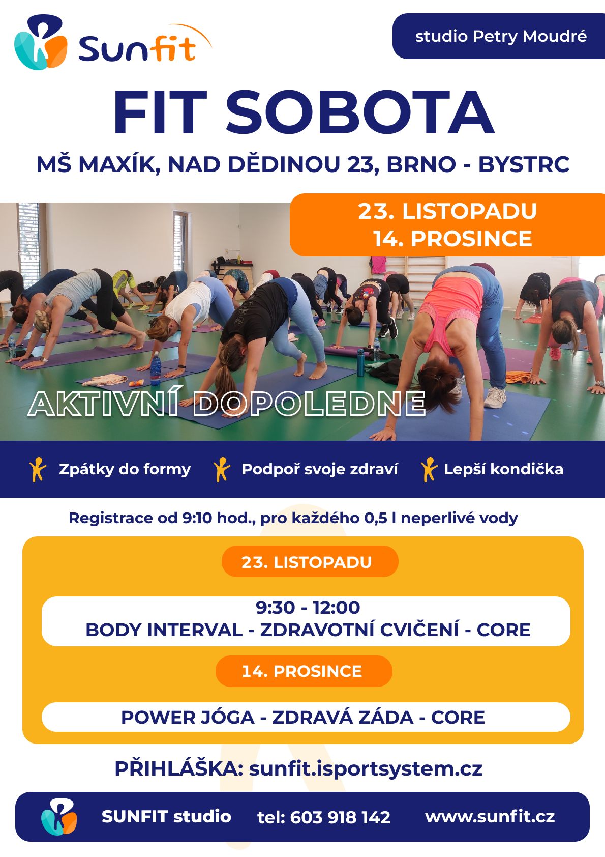 FIT SOBOTA - POWER JÓGA / ZDRAVÁ ZÁDA / CORE