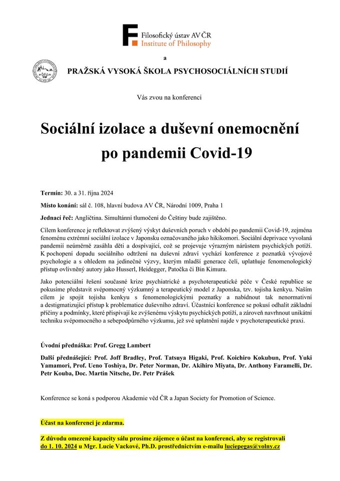 Sociální izolace a duševní onemocnění po pandemii Covid-19