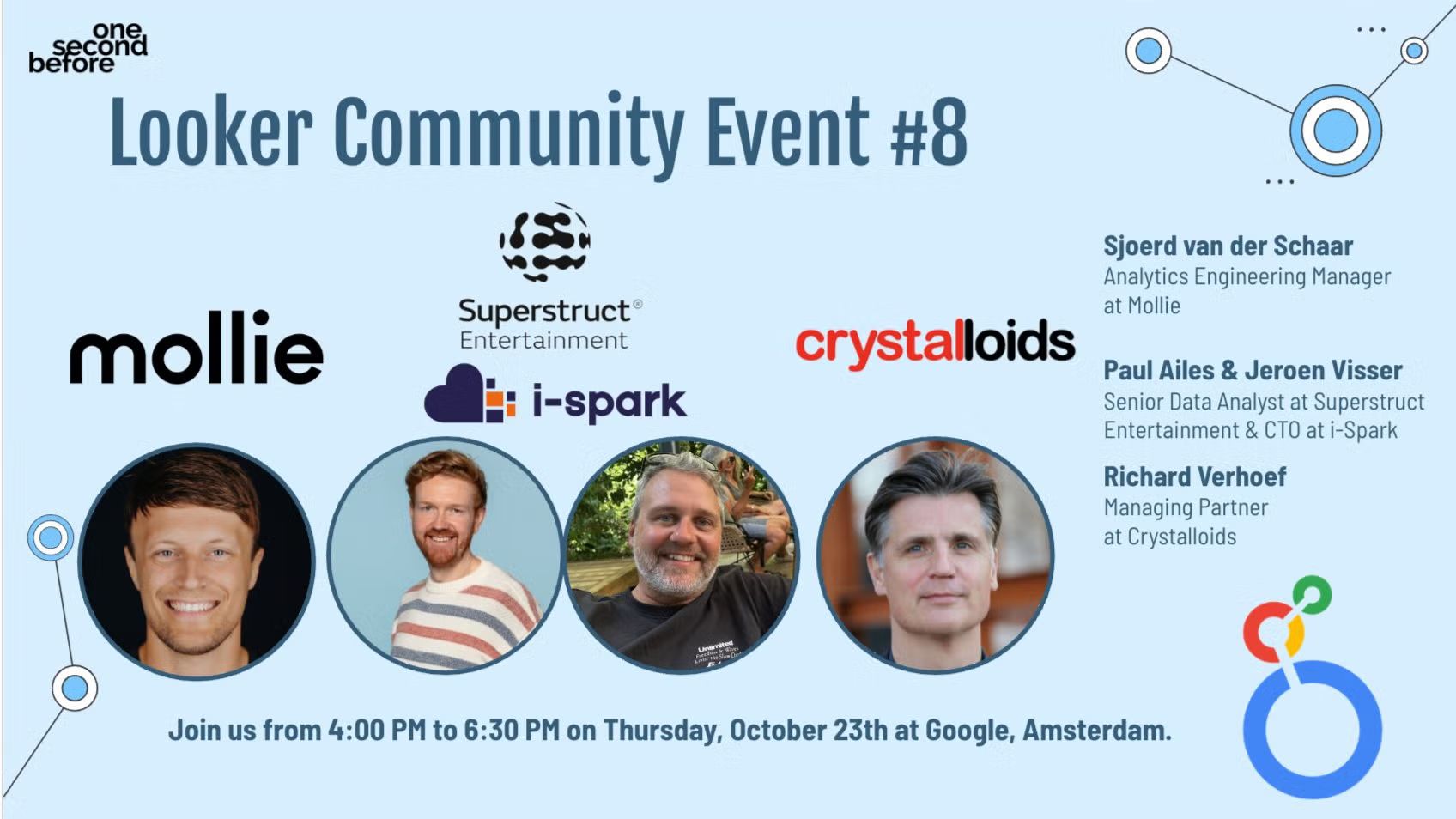 Looker Community Event - Thursday, October 23rd at Google Amsterdam