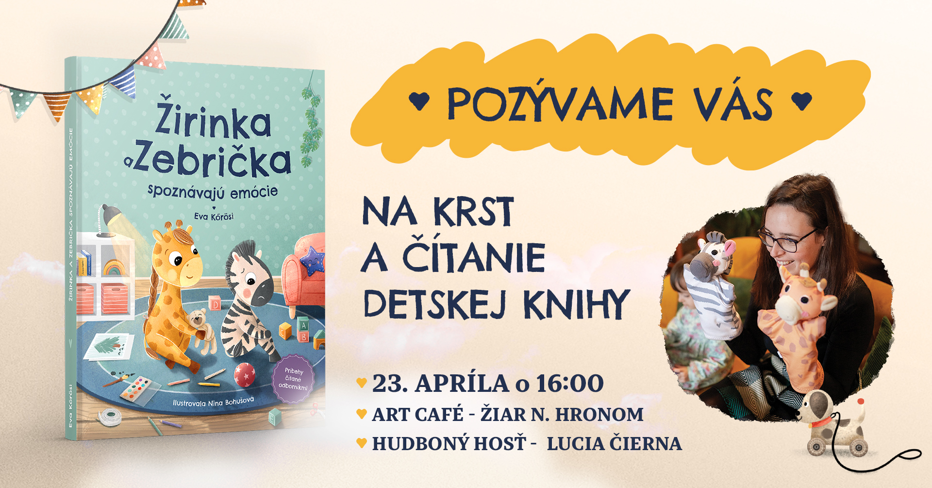 Krst detskej knihy Žirinka a Zebrička spoznávajú emócie