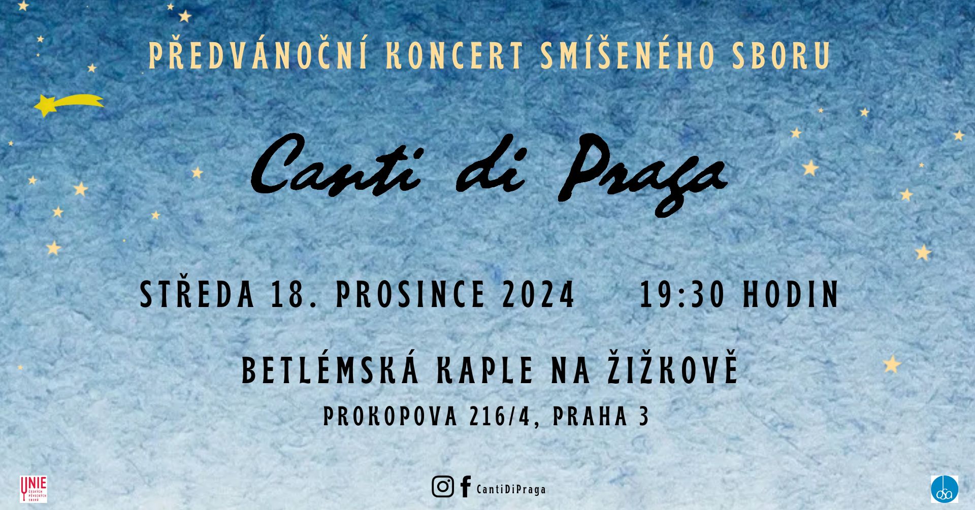 Předvánoční koncert Canti di Praga 2024
