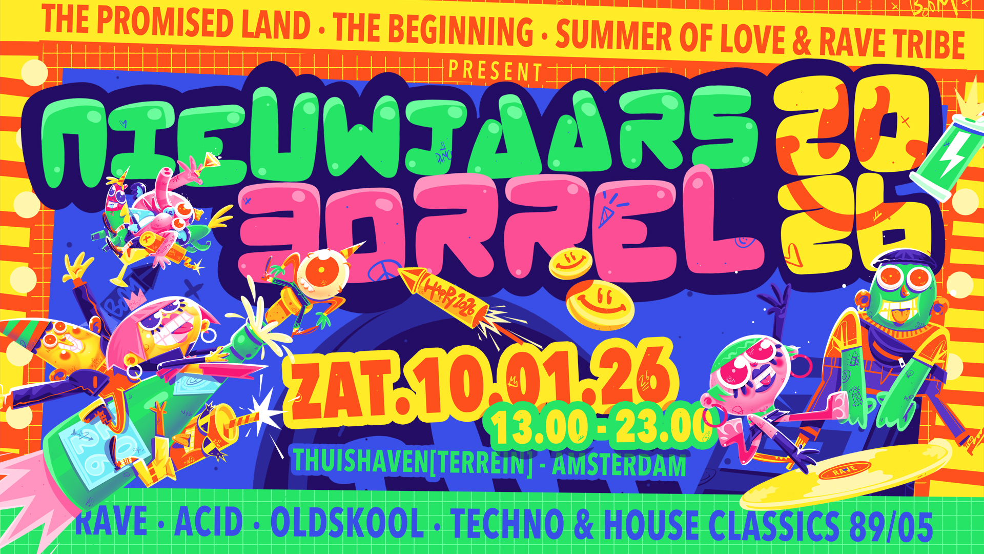 The Promised land, The Beginning, Summer of Love & Rave Tribe pres. “De Nieuwjaarsborrel 2026”