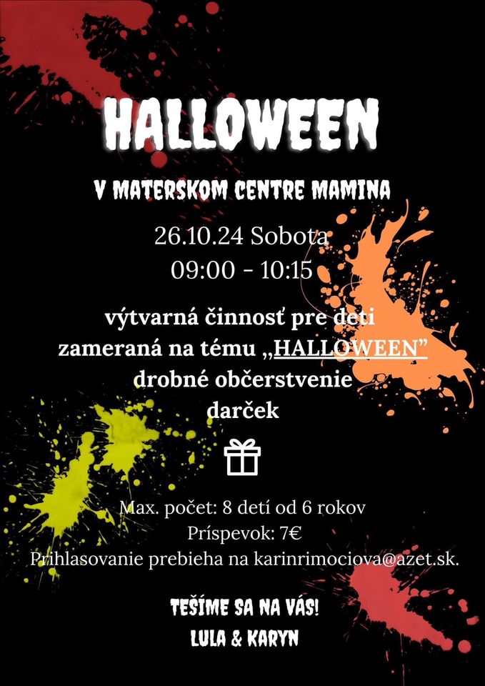 Halloween v MC Mamina - výtvarná činnosť