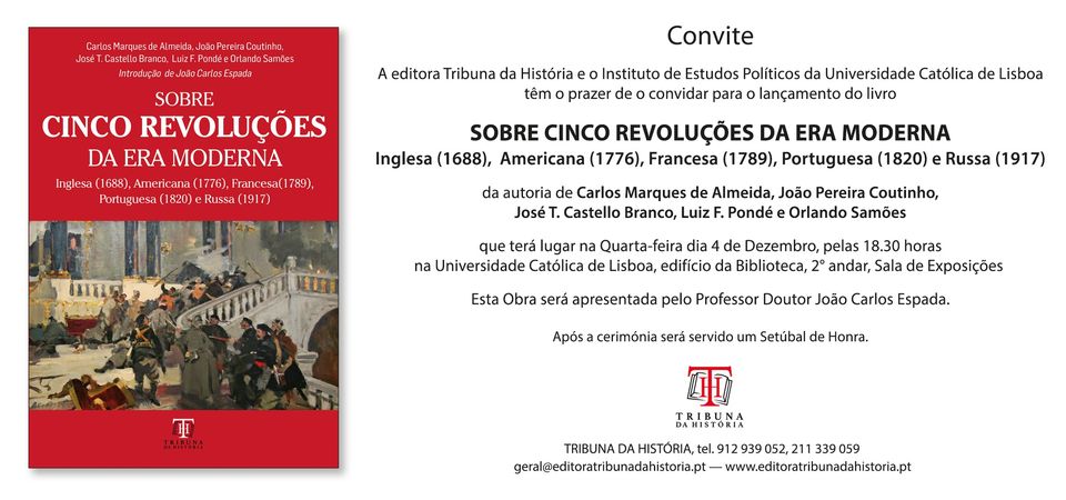 Lançamento do livro "Sobre Cinco Revoluções da Era Moderna"