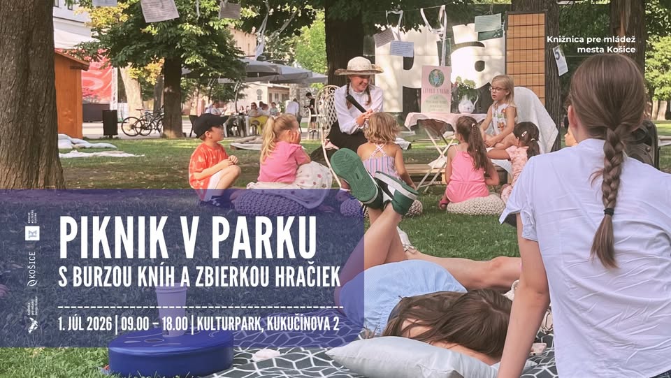 Piknik v parku s knižnicou