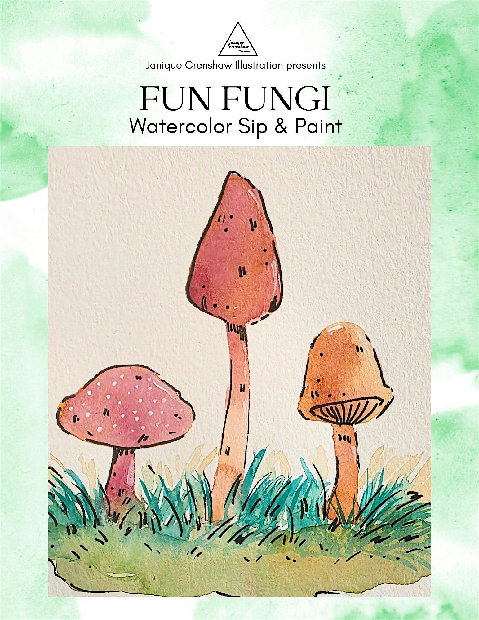 Fun Fungi Watercolor Sip & Paint at Interzone Cafe Corvallis
