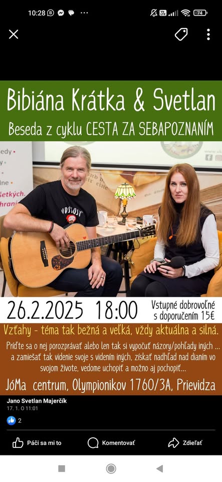 Bibiana Krátka & Svetlan - Beseda z cyklu CESTA ZA SEBAPOZNANÍM - Vzťahy