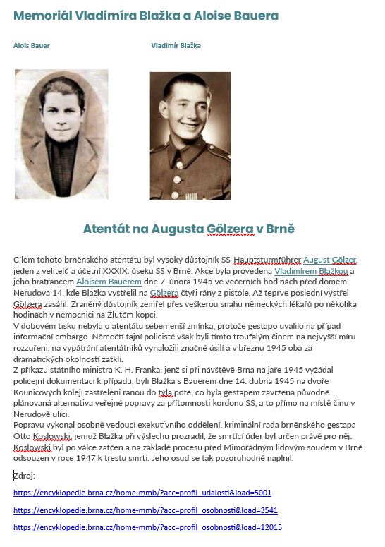 V. ročník Memoriálu Vladimíra Blažka a Aloise Bauera