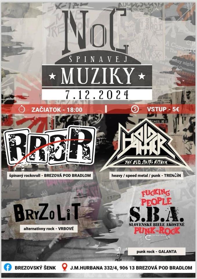 NOC ŠPINAVEJ MUZIKY (RRØR, ÖLD HAMMER, ANALICAL DESTROY, BRYZOLIT)
