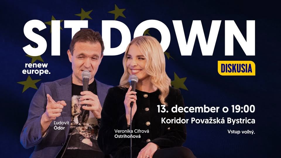 Sit Down v Považskej Bystrici: Diskusia s europoslancami Veronikou C. Ostrihoňovou a Ľudom Ódorom