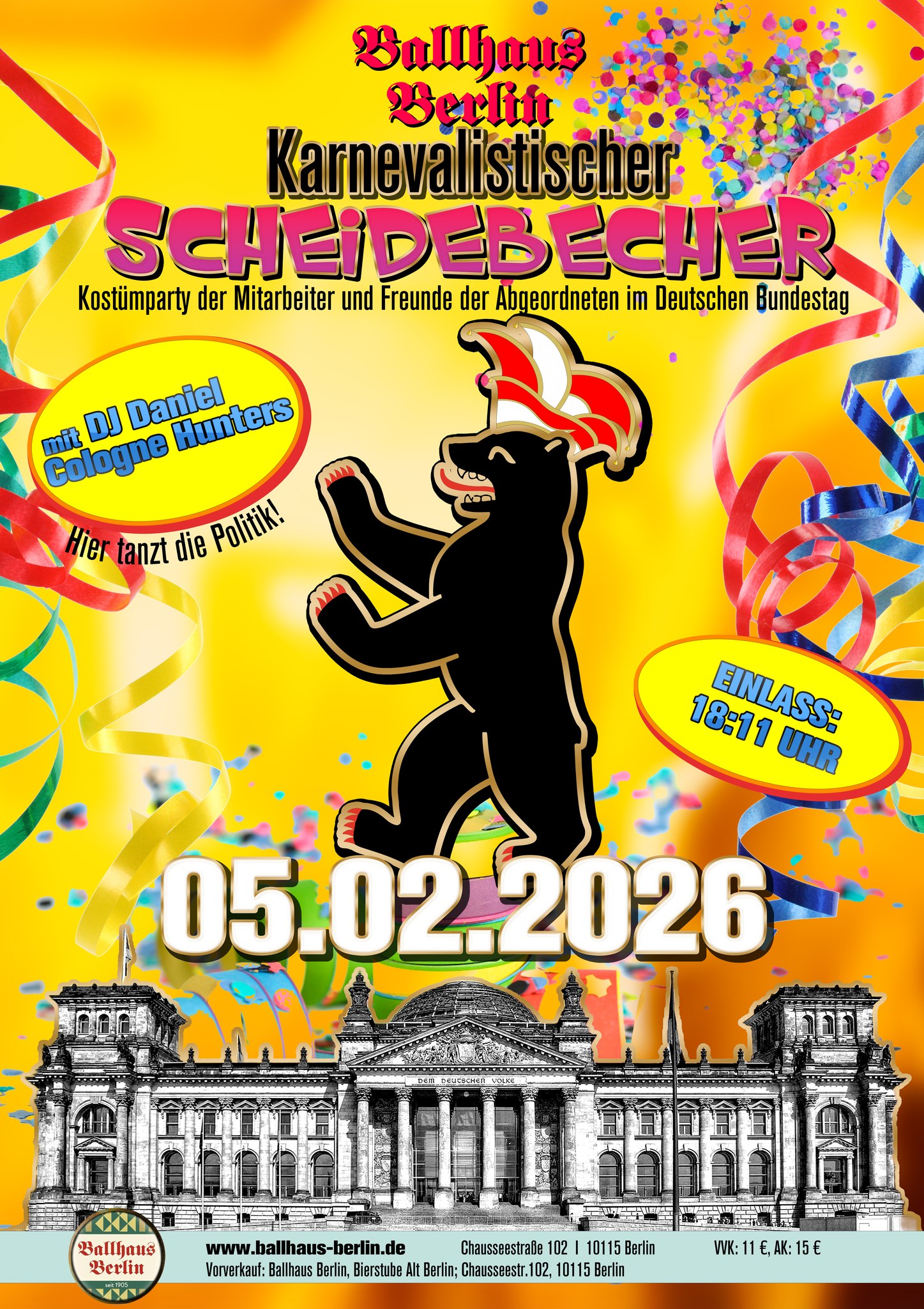 Karnevalistischer Scheidebecher