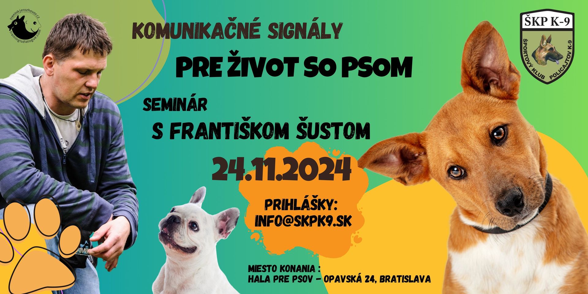 Seminár s Františkom Šustom - Komunikačné signály pre život so psom
