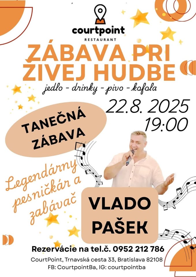 Zábava pri živej hudbe s Vladom Pašekom