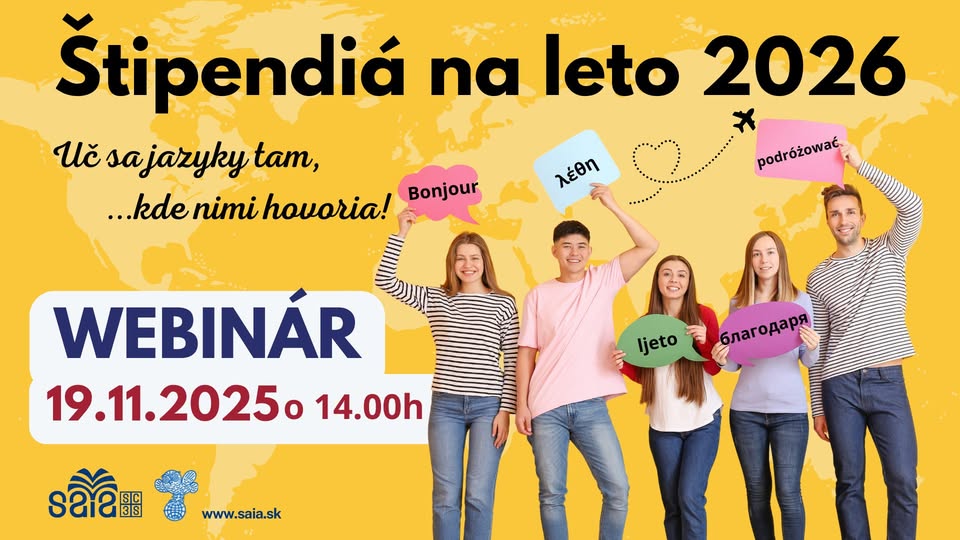 Štipendiá na leto 2026 (Uč sa jazyky tam, kde nimi hovoria)