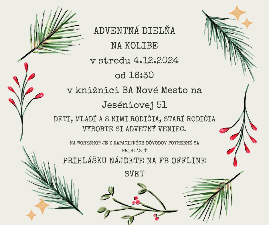 Adventná dielňa na Kolibe