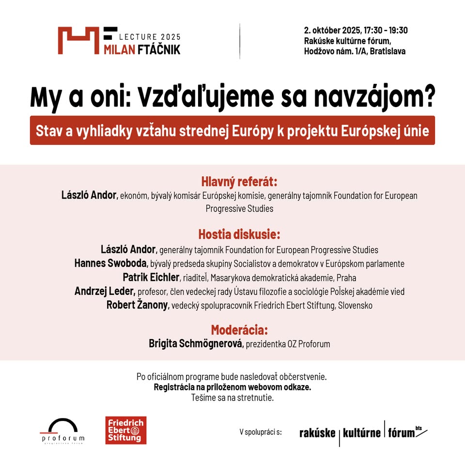 My a oni: Vzďaľujeme sa navzájom? Stav a vyhliadky vzťahu strednej Európy k projektu Európskej únie