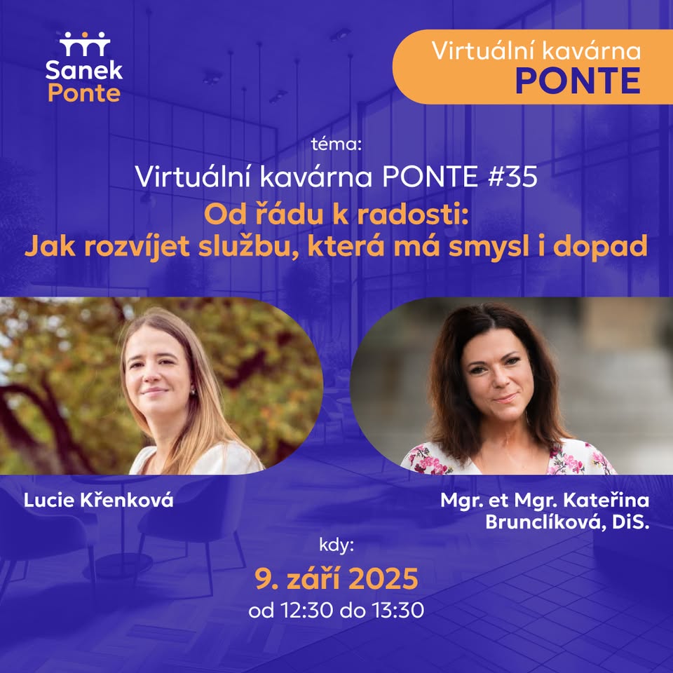 Virtuální kavárna PONTE #35: Od řádu k radosti aneb Jak rozvíjet službu, která má smysl i dopad