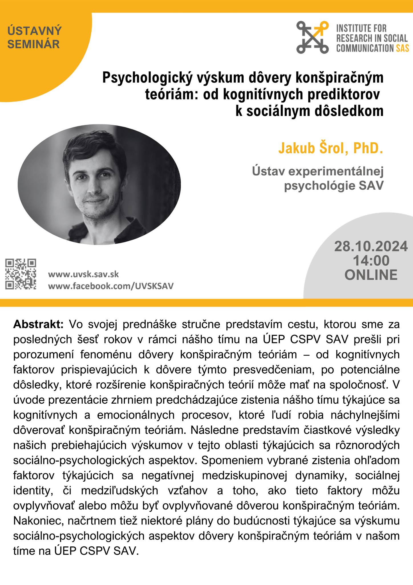 Psychologický výskum dôvery konšpiračným teóriám: od kognitívnych prediktorov k sociálnym dôsledkom
